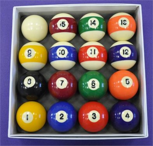 2” Spots and Stripes Pool Balls - Standard