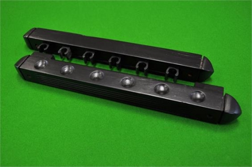 6 Way Black Nylon Clip Black Cue Rack